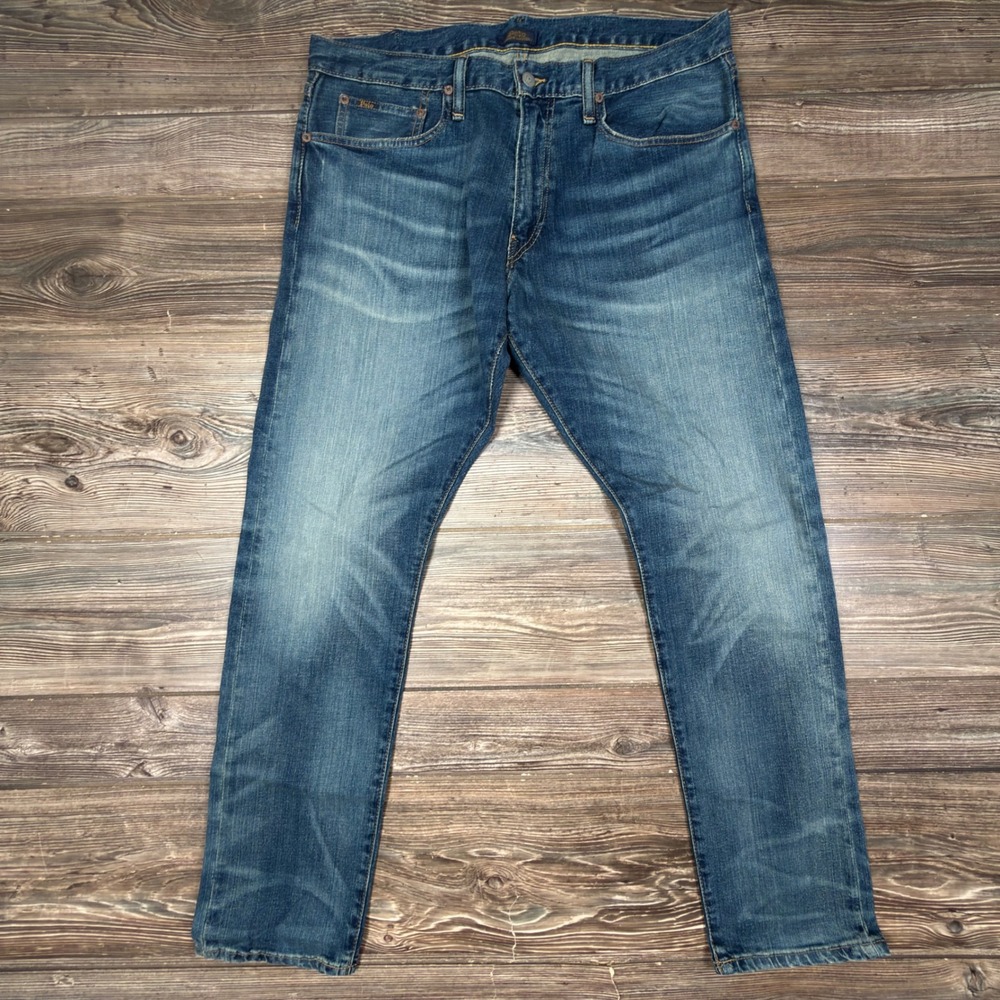 Polo Ralph Lauren Mens 35x32 Sullivan Slim Jeans Blue Stretch Denim
